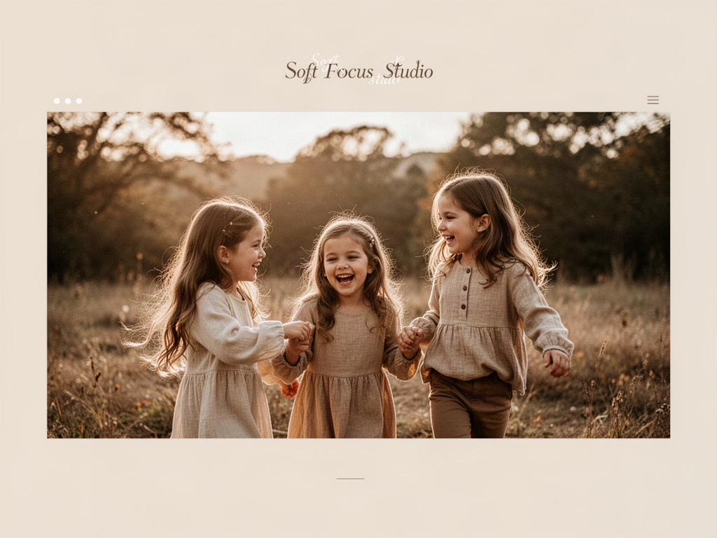 Fictional Soft Focus Studio example website imagery